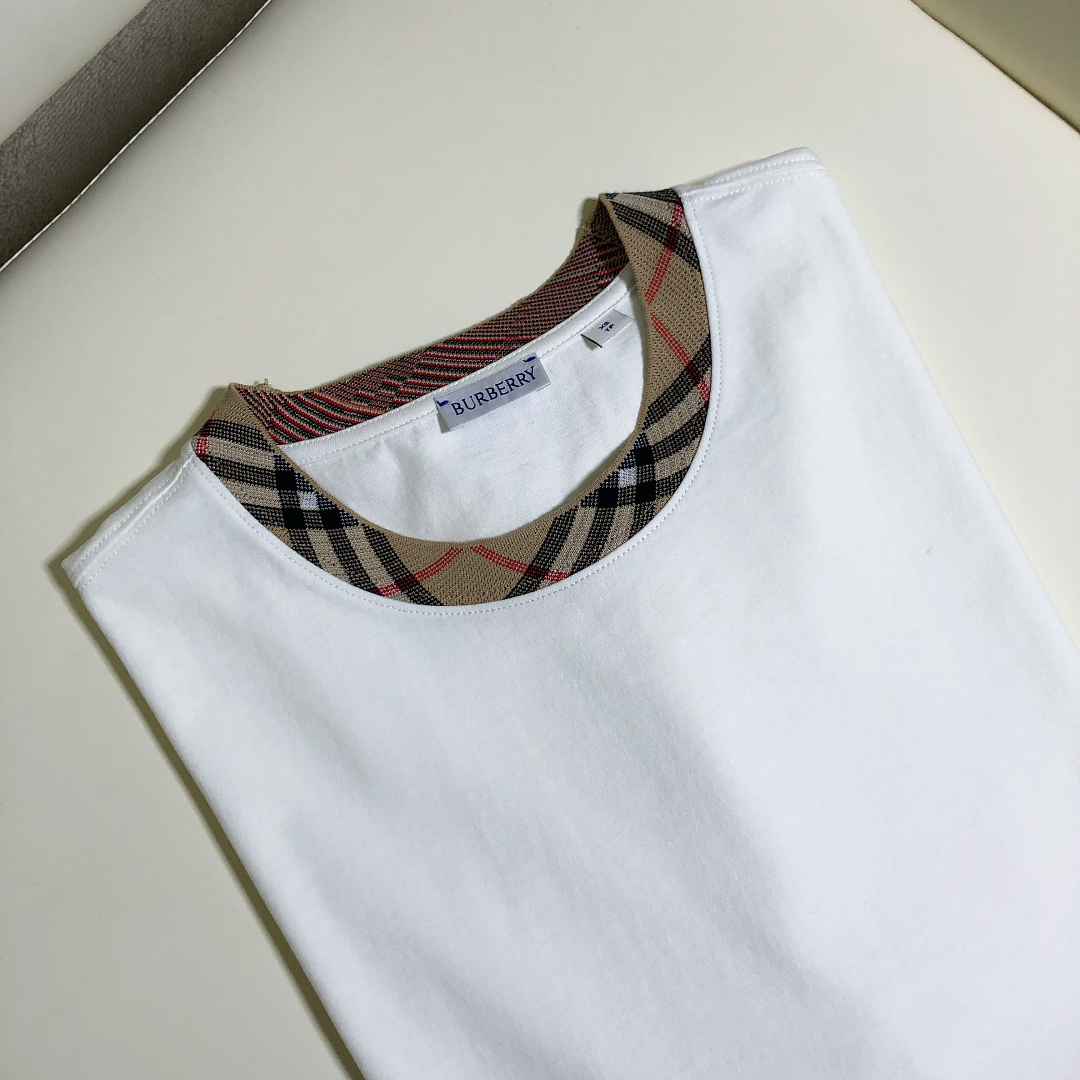 Burberry BR Plaid Collar T (White) - Image 10