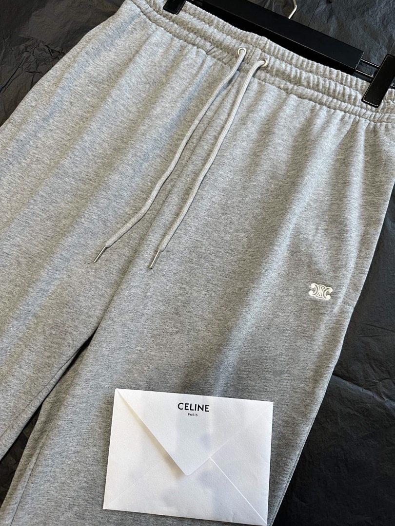 Celine CC Small Label Embroidered Long (Grey) - Image 5