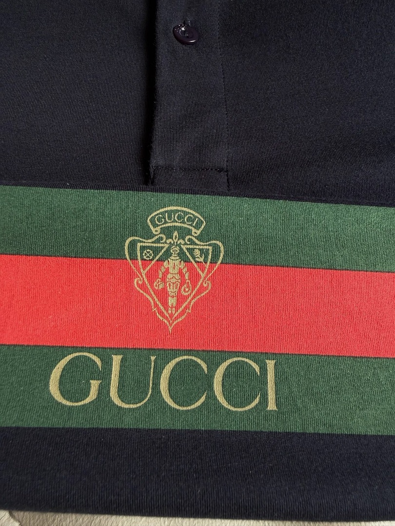 Gucci Dark Blue Label Print Cotton - Image 10