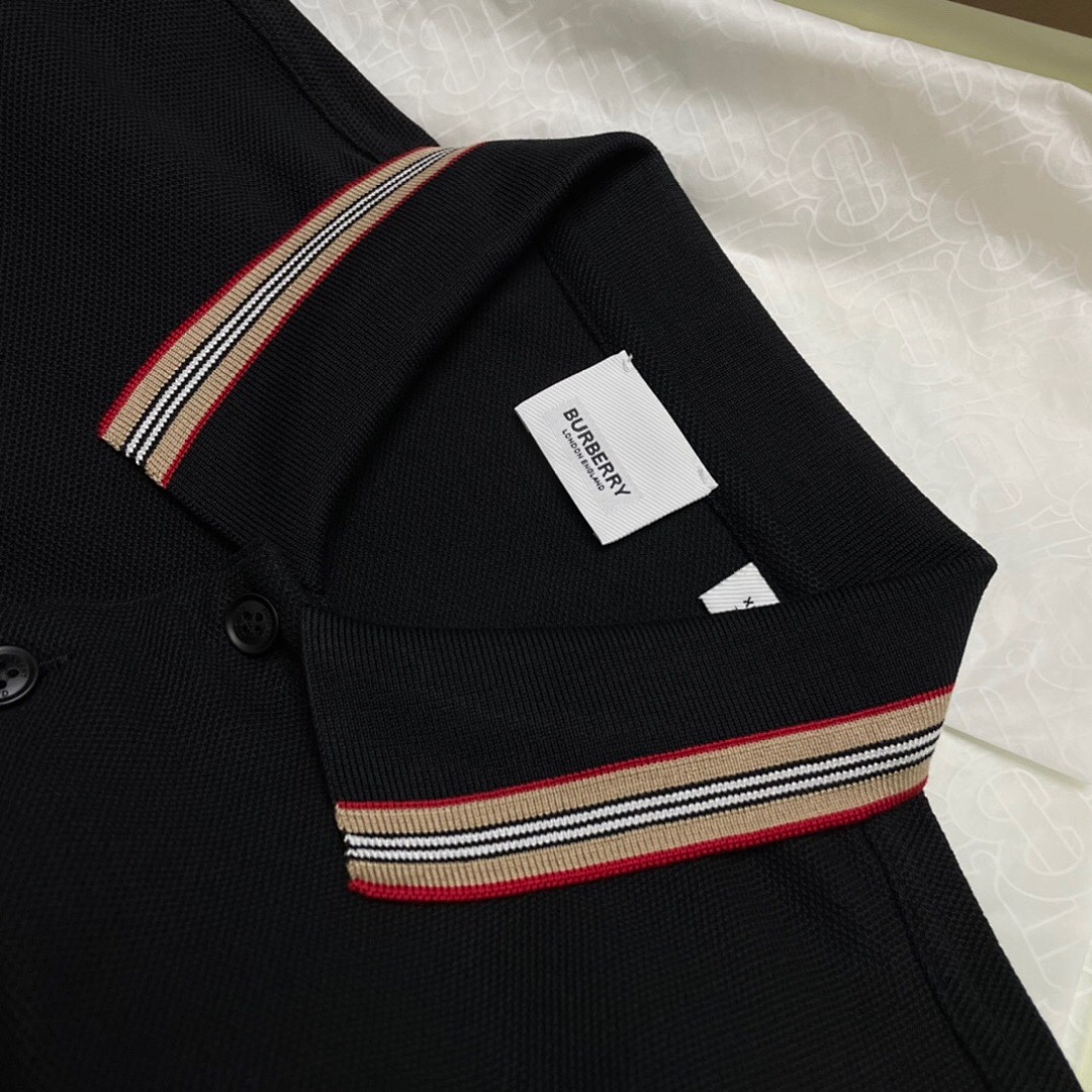 Ralph Lauren Color Striped Collar POLO (Black) - Image 5