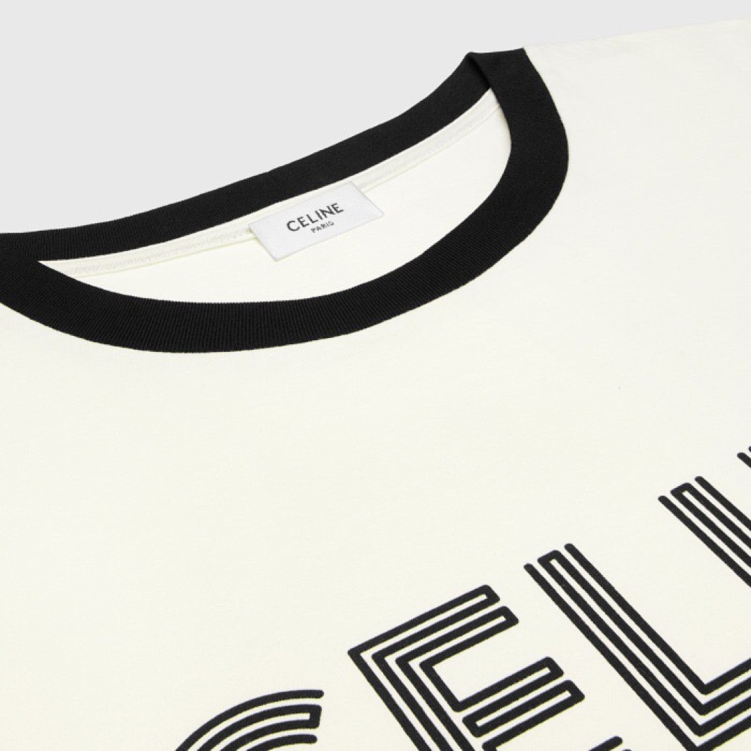 Celine C Stitching Short Sleeve (White) - Image 3