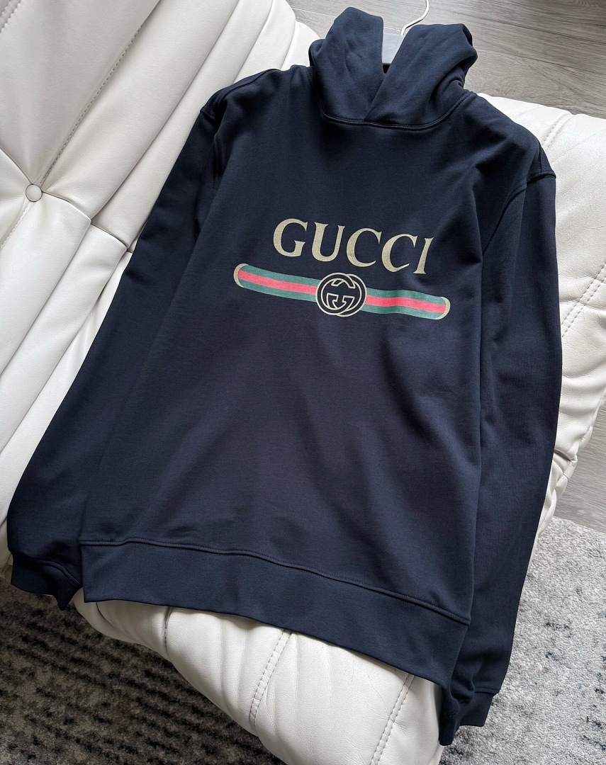 Gucci Classic Interlocking Double G Printed Hoodie - Image 3