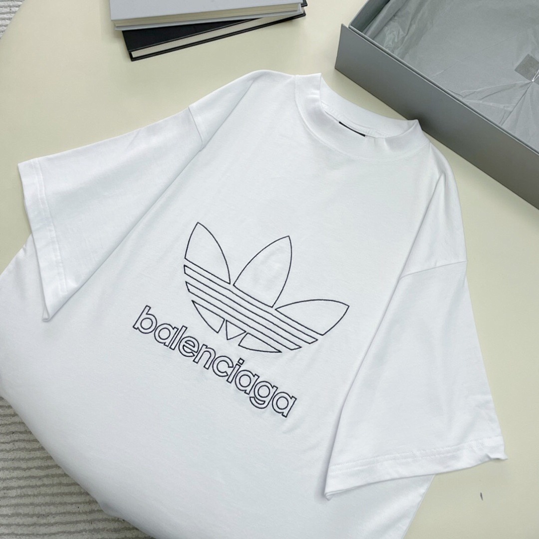 Balenciaga Triple Leaf Grass Collab Short Sleeve (White) - Image 8