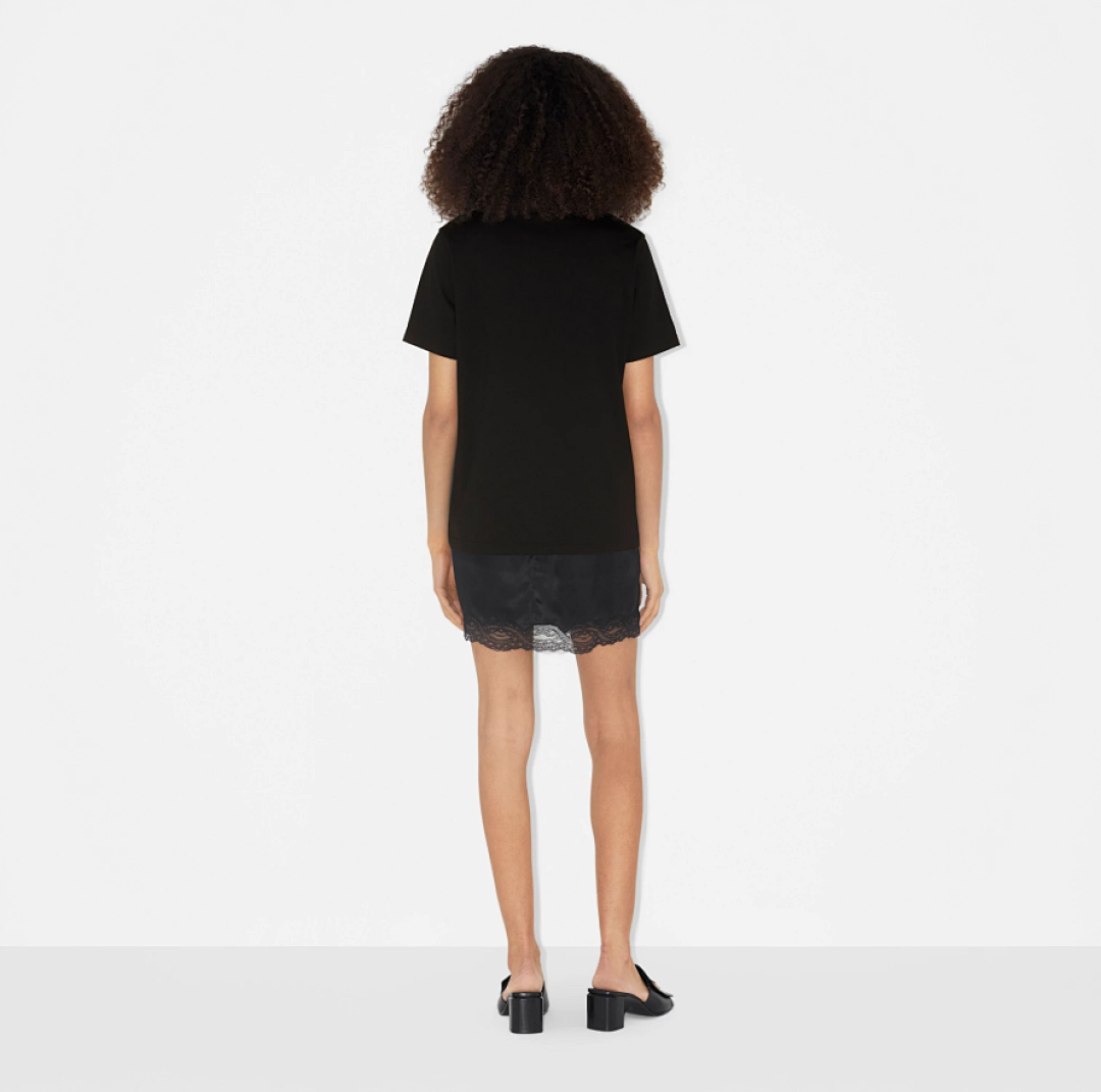 Burberry Leaf Embroidered Short Sleeve (Black) - Image 11