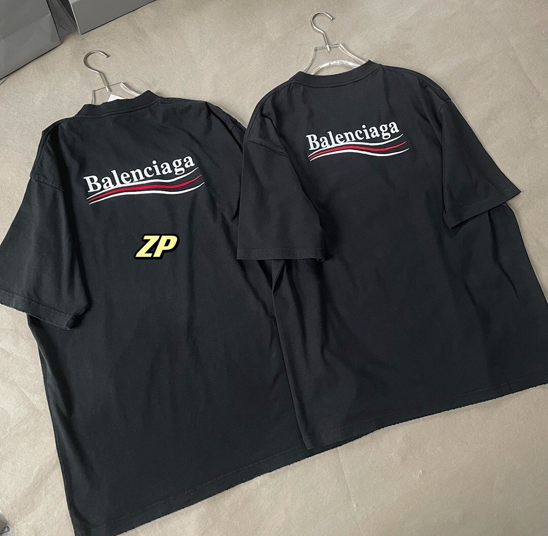 Balenciaga Embroidered Short Sleeve Smoke (Black)