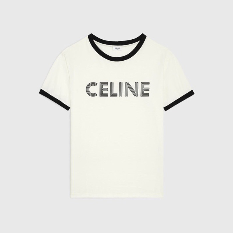 Celine C Stitching Short Sleeve (White)