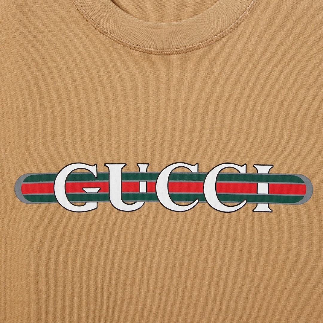 Gucci Leather Strap Print Short Sleeve - Image 2