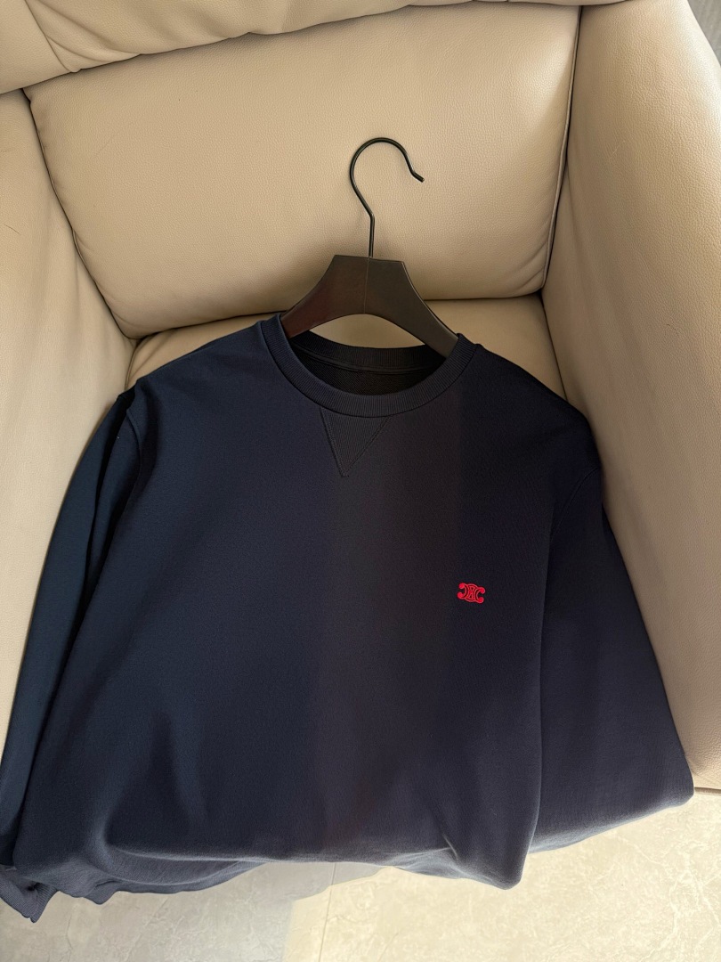 Celine Dark Blue Embroidered Label Collar - Image 8