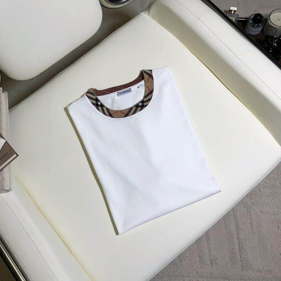Burberry BR Plaid Collar T (White) - Image 11