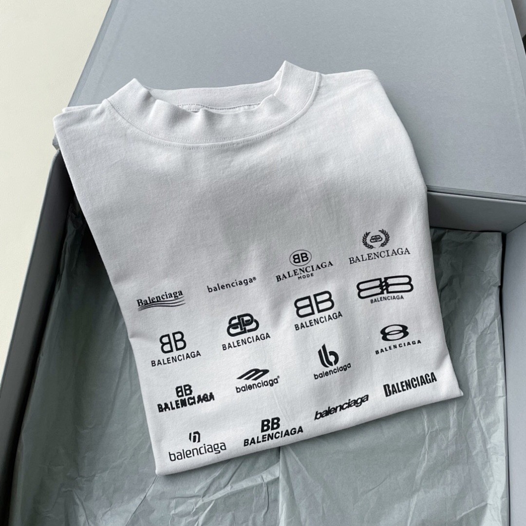 Balenciaga Limited Exclusive Logo Short Sleeve (Grey) - Image 4
