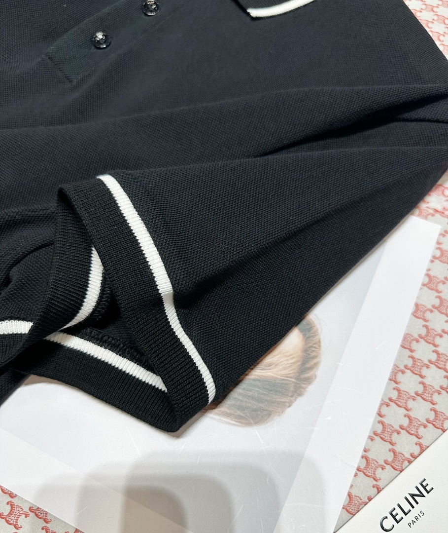 Chanel Double C Embroidered Polo (Black) - Image 9