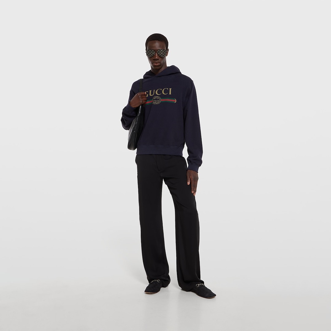 Gucci Classic Interlocking Double G Printed Hoodie - Image 12