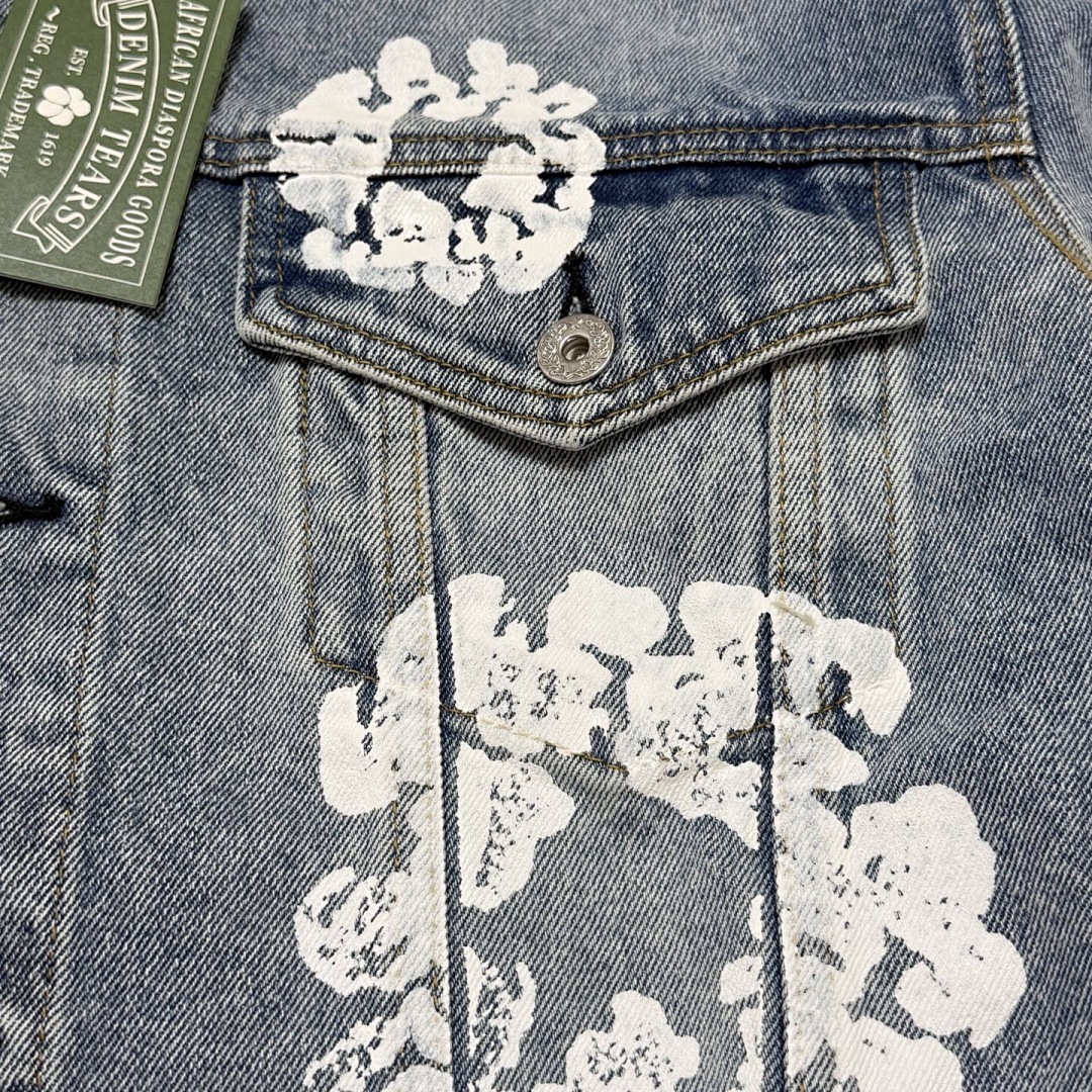 Unbranded Denim Cotton Floral (Blue) - Image 7