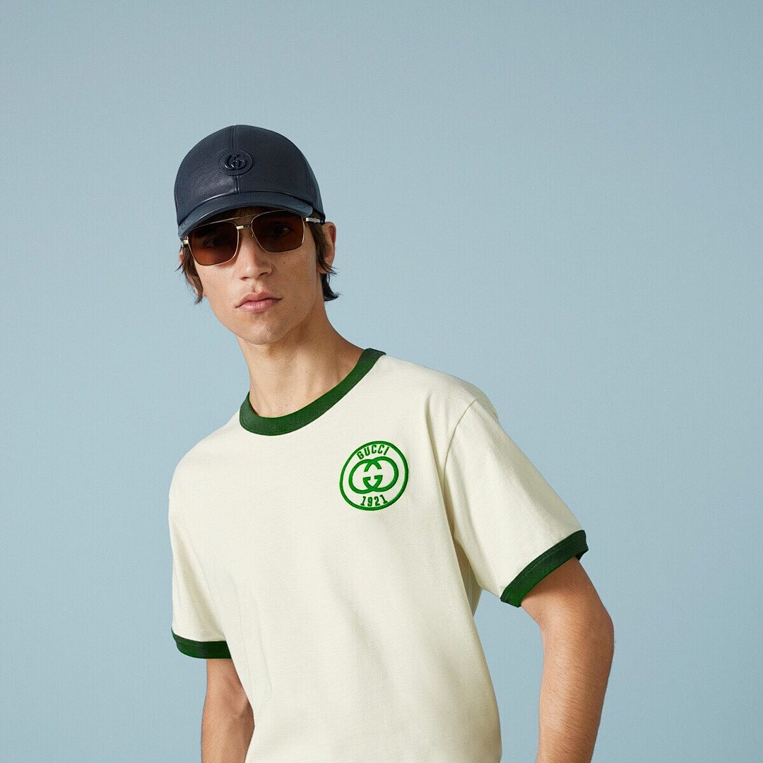 Gucci GG Buckle Embroidered Short Sleeve (White) - Image 13
