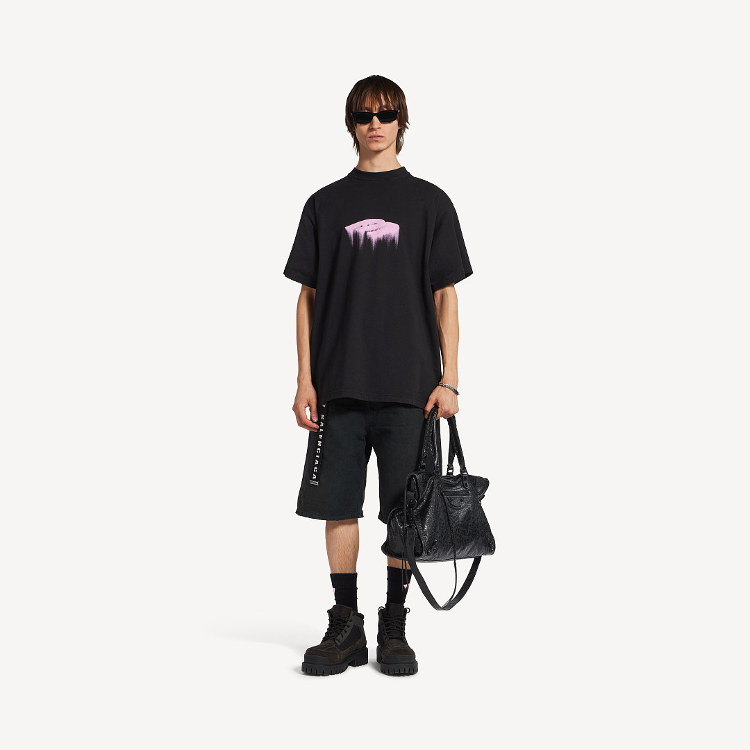 Balenciaga 3B Embroidered Print T (Black) - Image 12