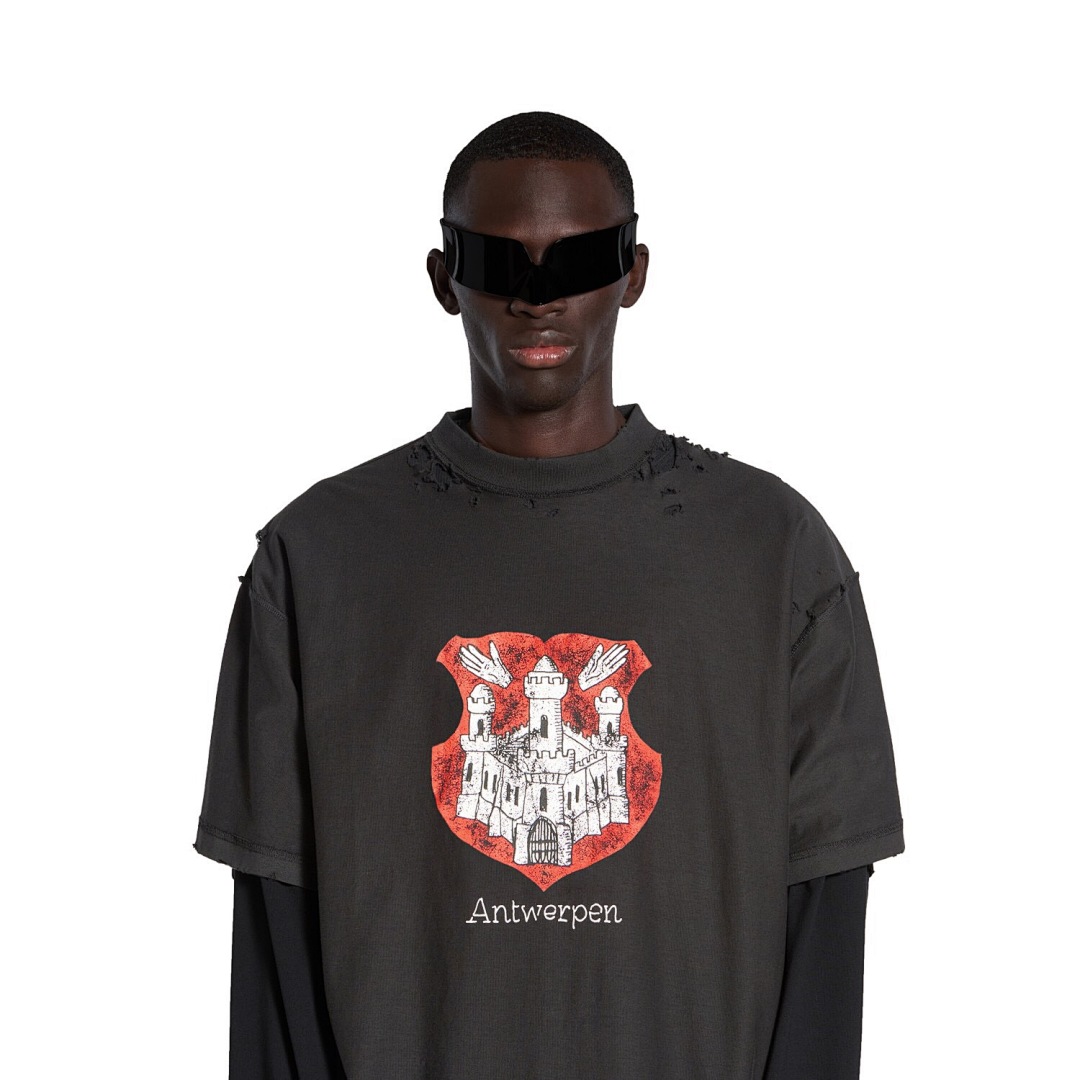 Balenciaga City Print Short Sleeve (Black) - Image 14