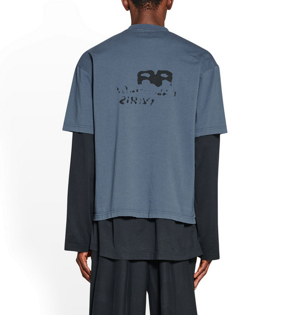 Balenciaga BB Print Short Sleeve (Blue) - Image 12