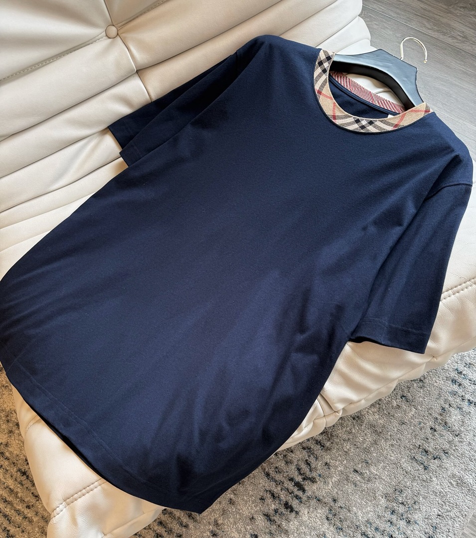 Burberry BR Plaid Collar T (Navy) - Image 3