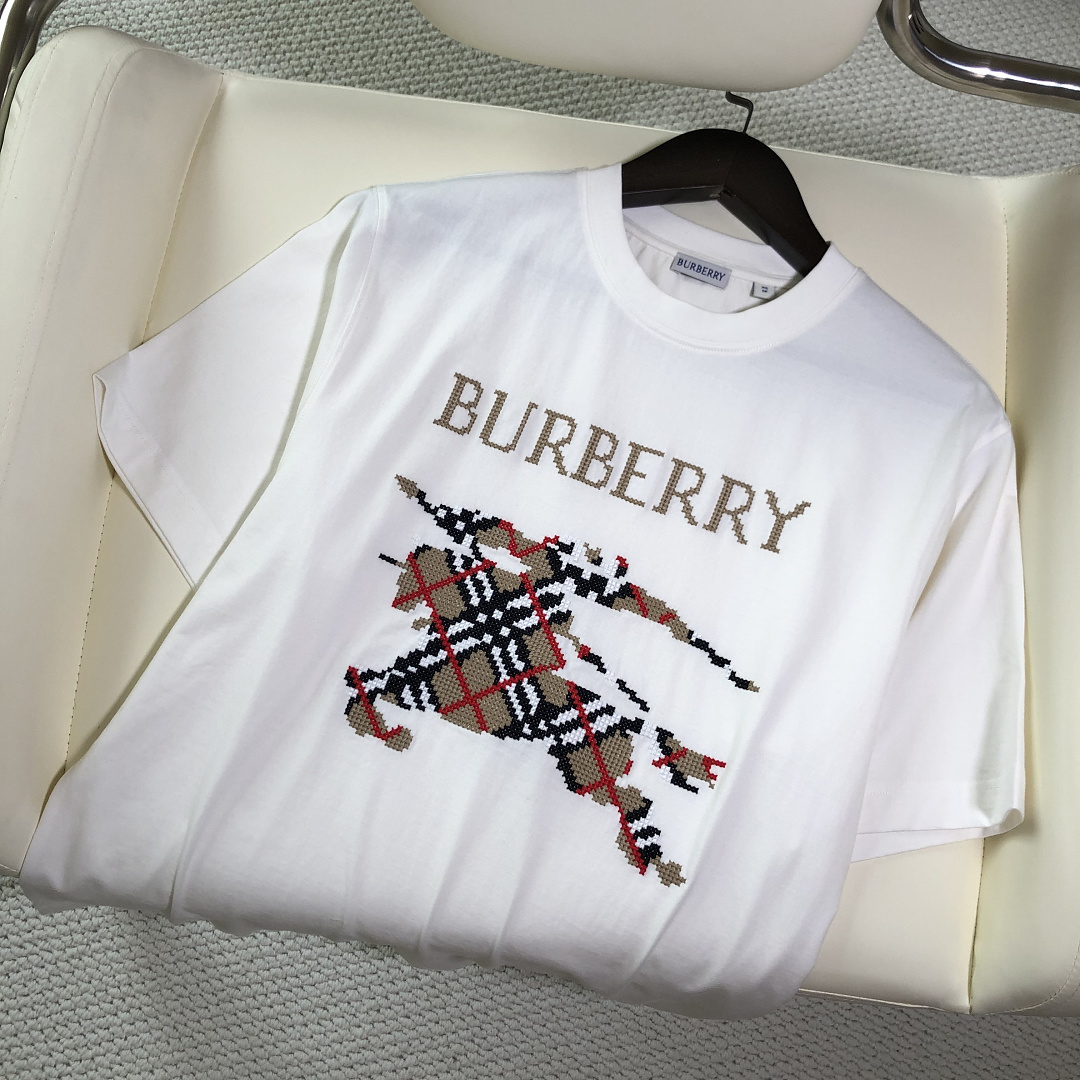 Burberry BR Plaid Short Sleeve (White) - Image 6