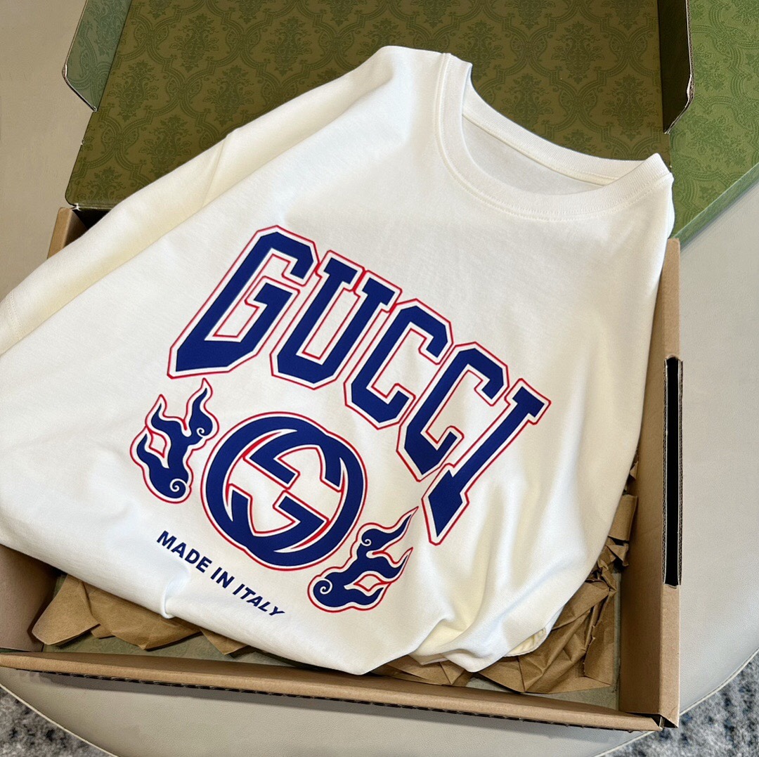 Gucci Fire Flame GG Print Short Sleeve - Image 4