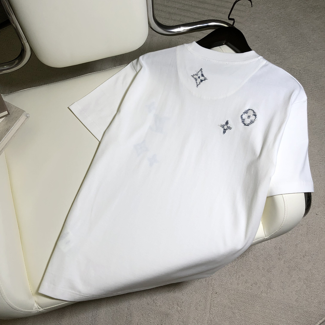 Unbranded Triple Floral Stitching Embroidered T (White) - Image 5