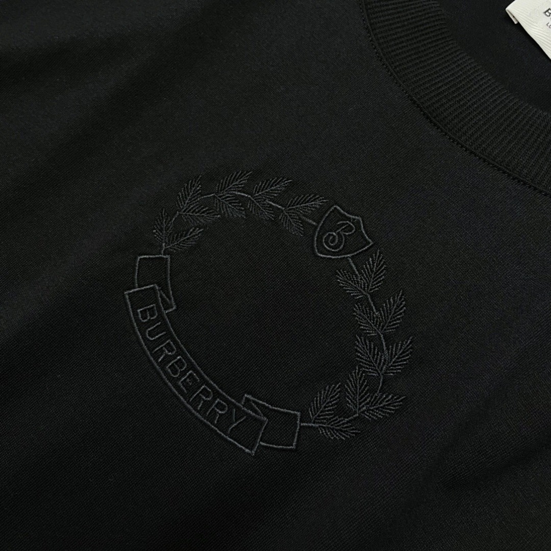 Burberry Leaf Embroidered Short Sleeve (Black) - Image 7