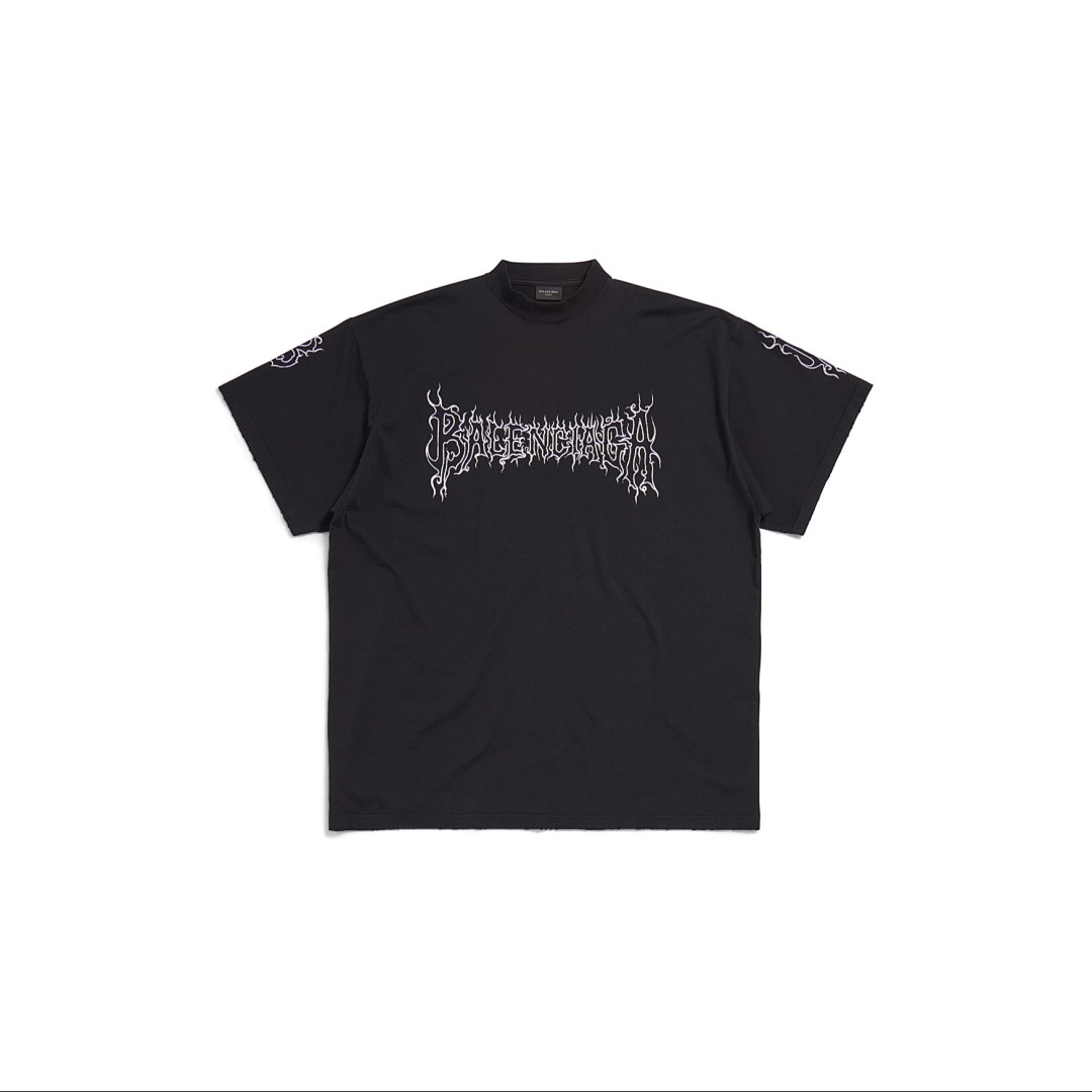 Balenciaga Fire Flame Short Sleeve (Black) - Image 3