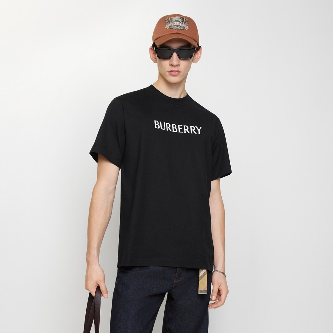 Burberry Silk Print Short Sleeve (Black) - Image 14