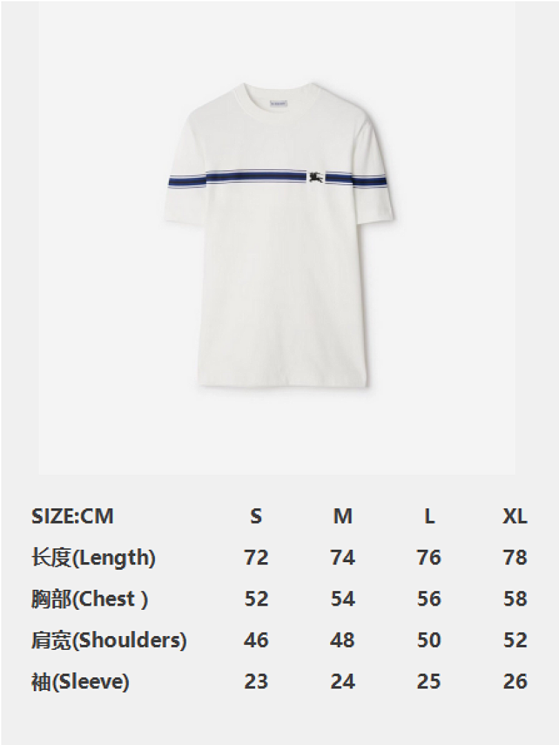 Burberry BR Striped Embroidered Short Sleeve (White) - Image 4