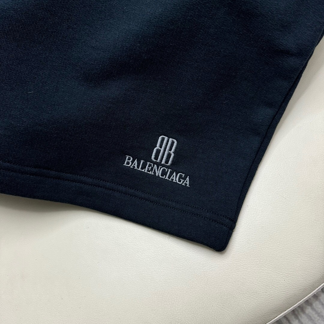 Balenciaga BB Embroidered Short (Black) - Image 8