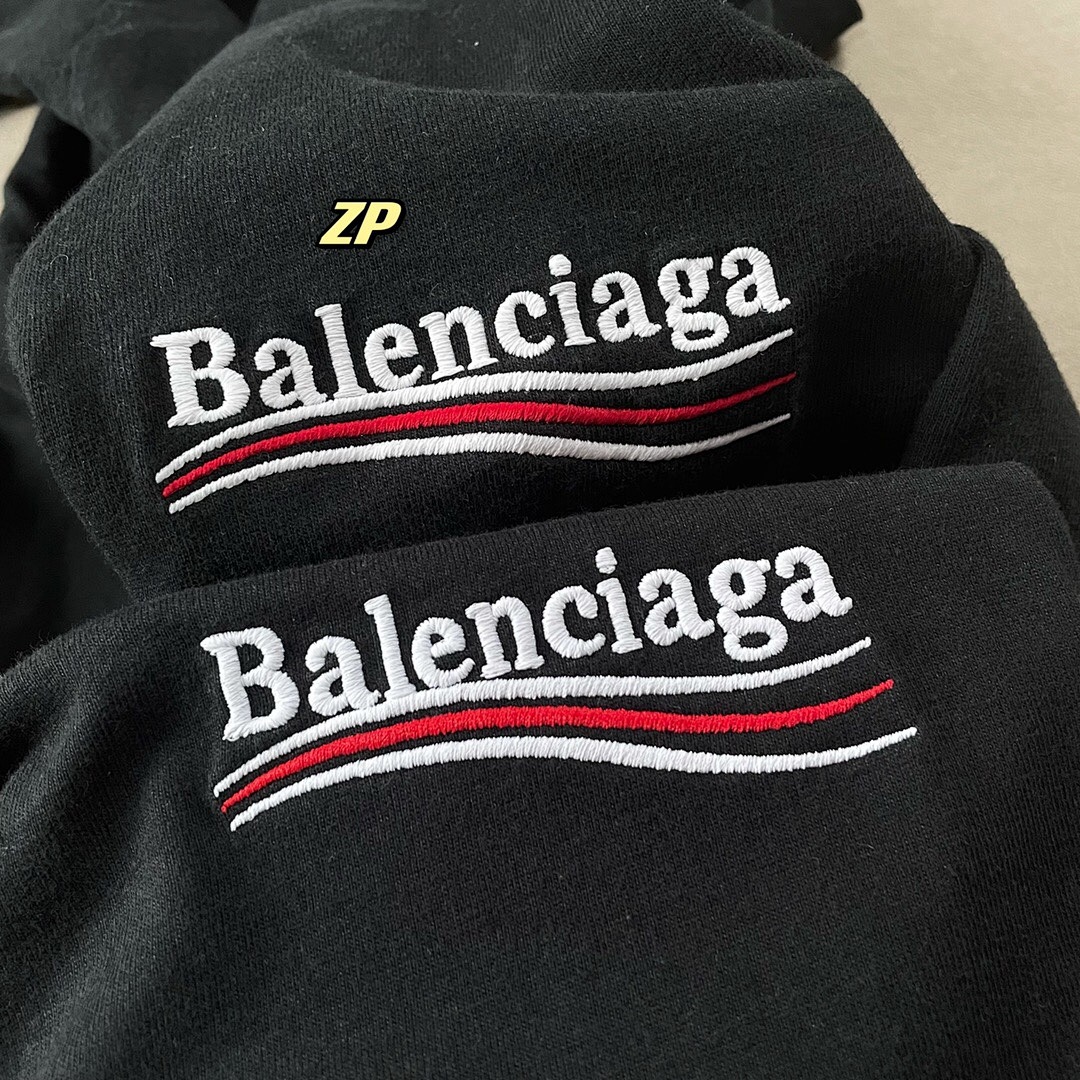 Balenciaga Embroidered Short Sleeve Smoke (Black) - Image 10
