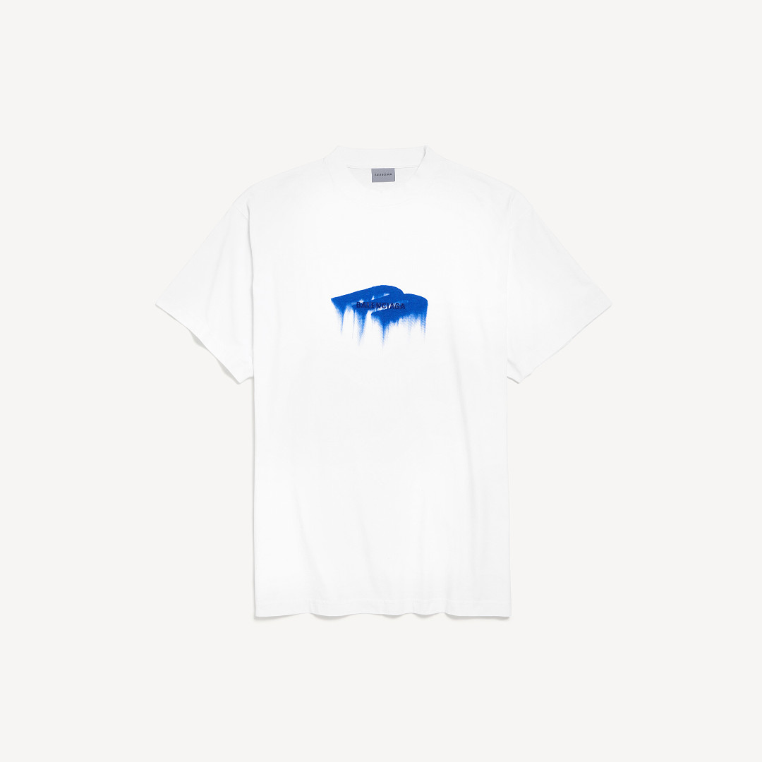 Balenciaga 3B Embroidered Print T (White) - Image 2
