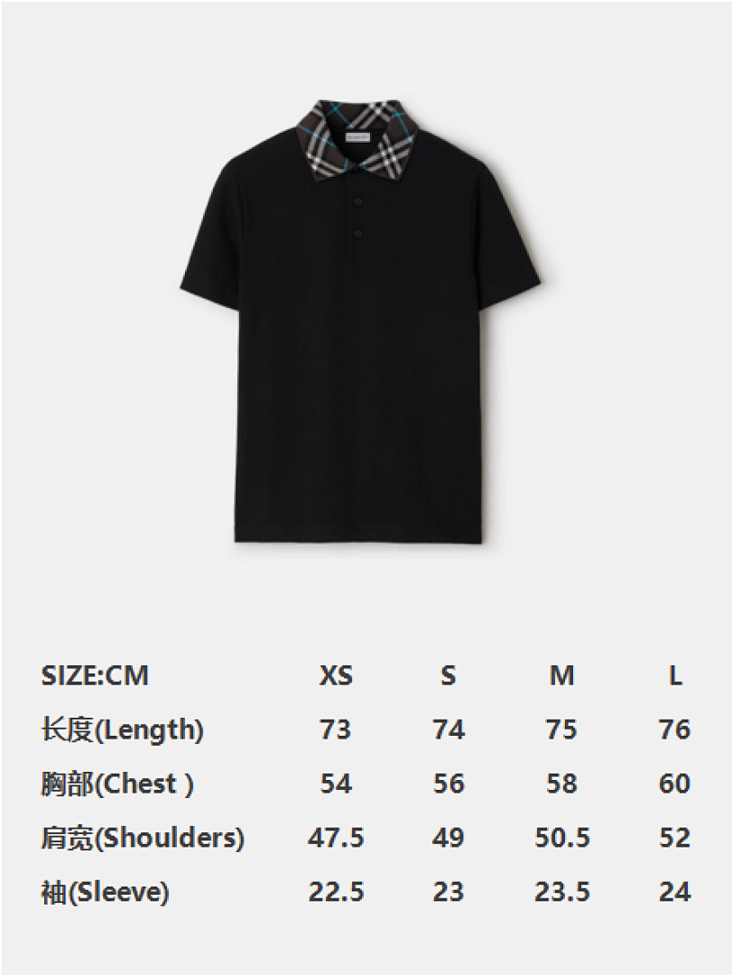 Burberry BR Thick Plaid Collar POLO (Black) - Image 4