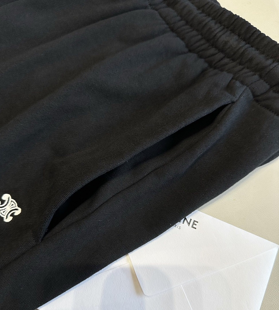 Celine CC Small Label Embroidered Long (Black) - Image 10