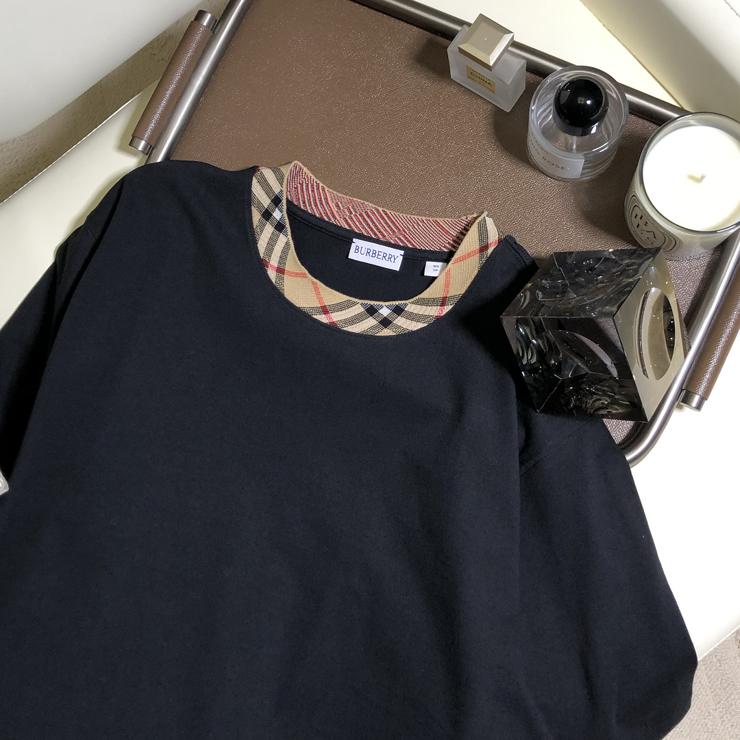 Burberry BR Plaid Collar T (Black) - Image 5