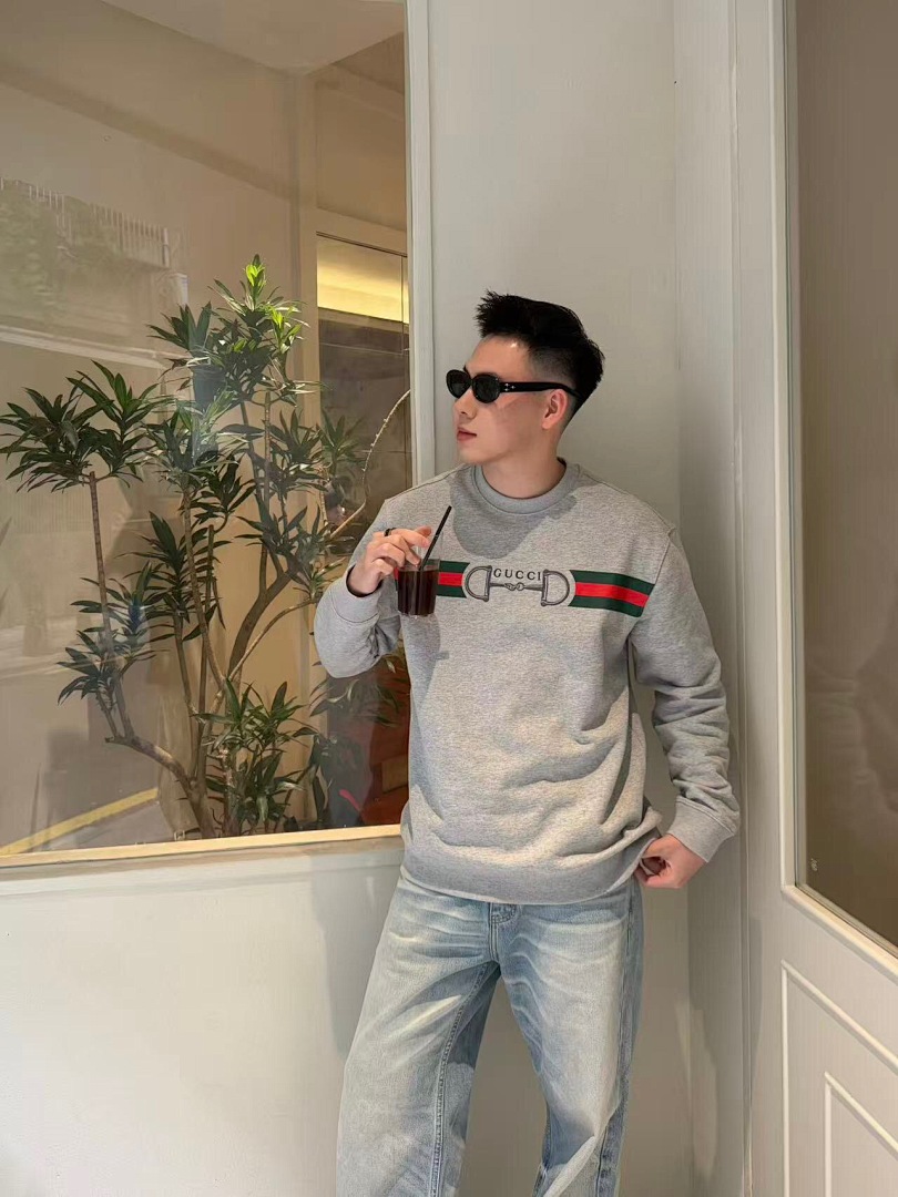 Gucci Grey Print Embroidered Logo Collar - Image 13
