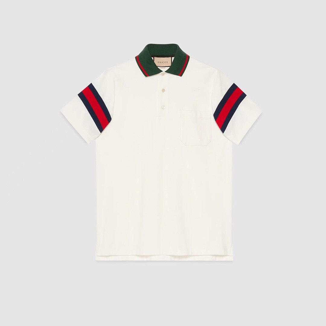 Ralph Lauren Red Blue Strap Sleeve Polo