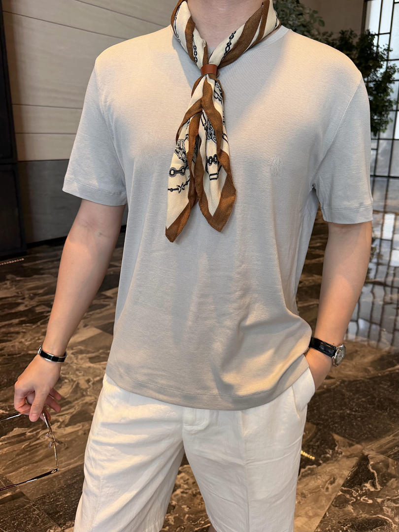 Unbranded Silk Cotton Short Sleeve Apricot (Cream) - Image 23