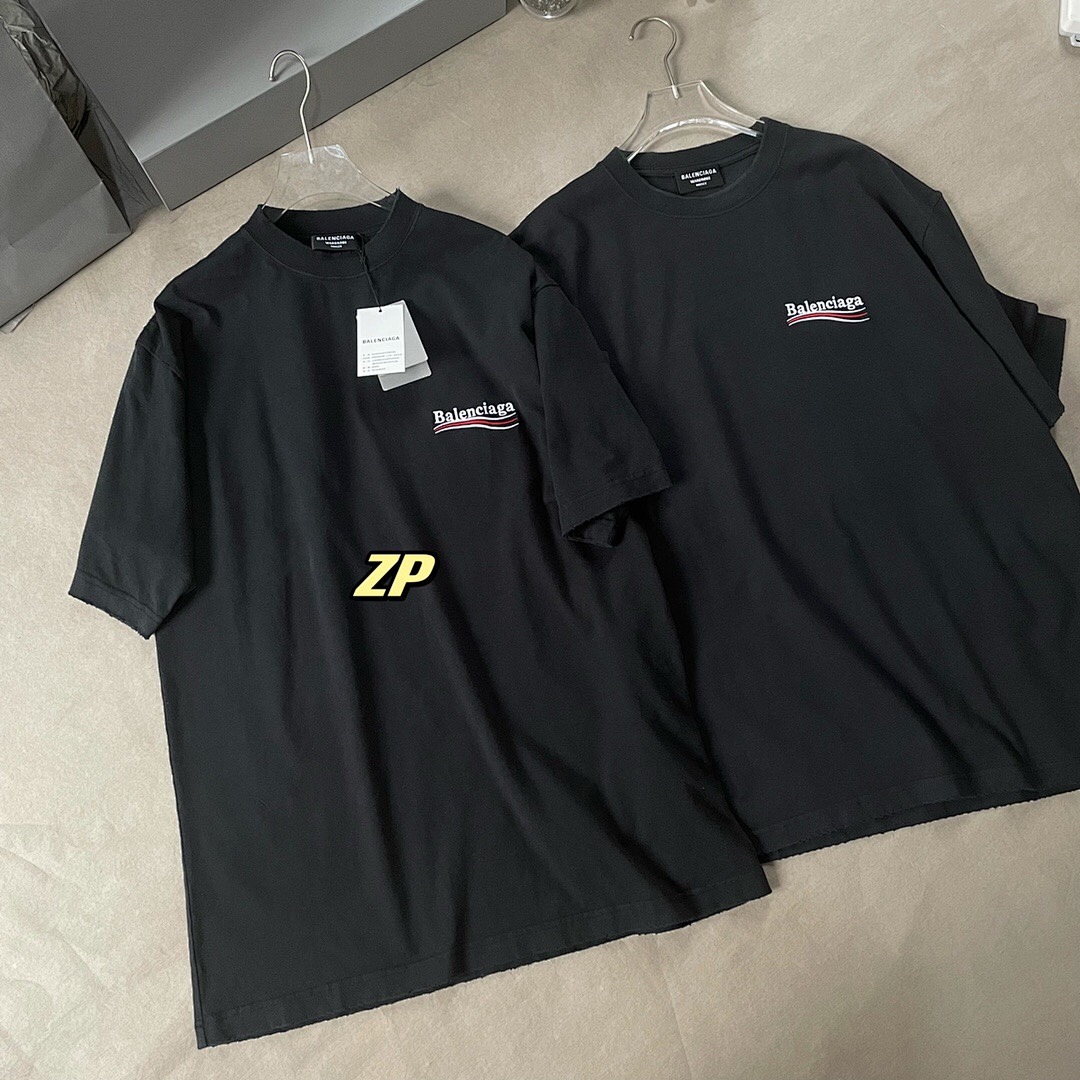 Balenciaga Embroidered Short Sleeve Smoke (Black) - Image 7