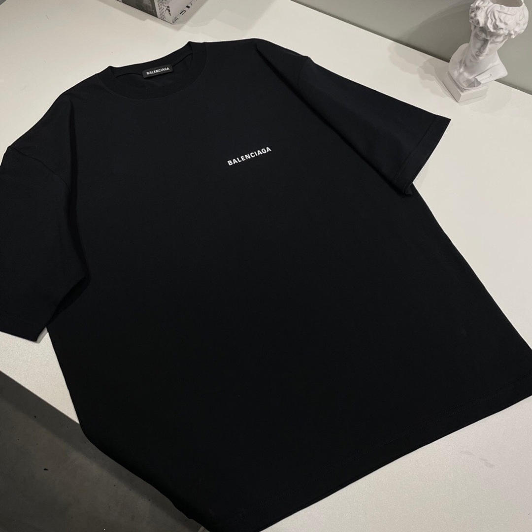Balenciaga BAL Print Short Sleeve (Black) - Image 4