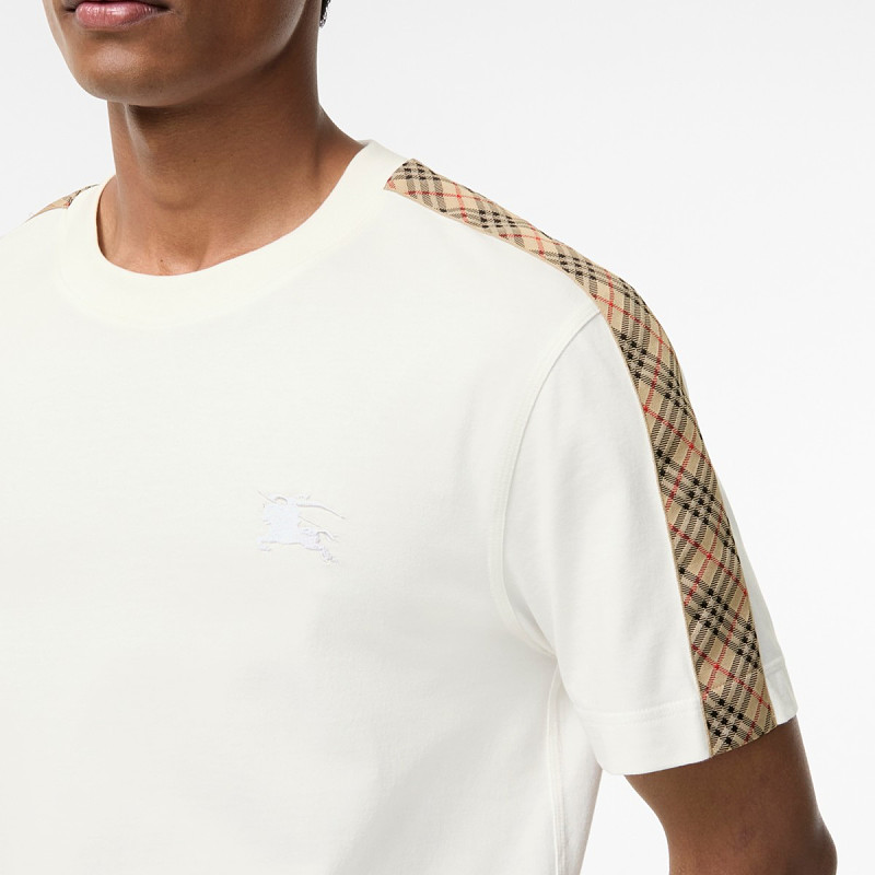 Burberry Embroidered Plaid T (White)