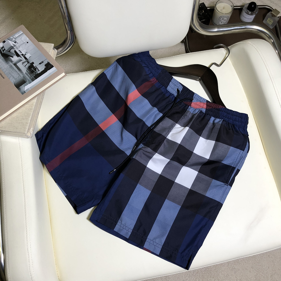Burberry Plaid Shorts In (Blue) - Image 3
