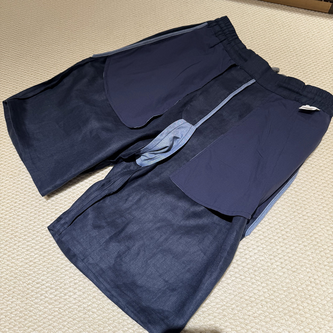 Unbranded Dark Blue Wide Linen Short - Image 10