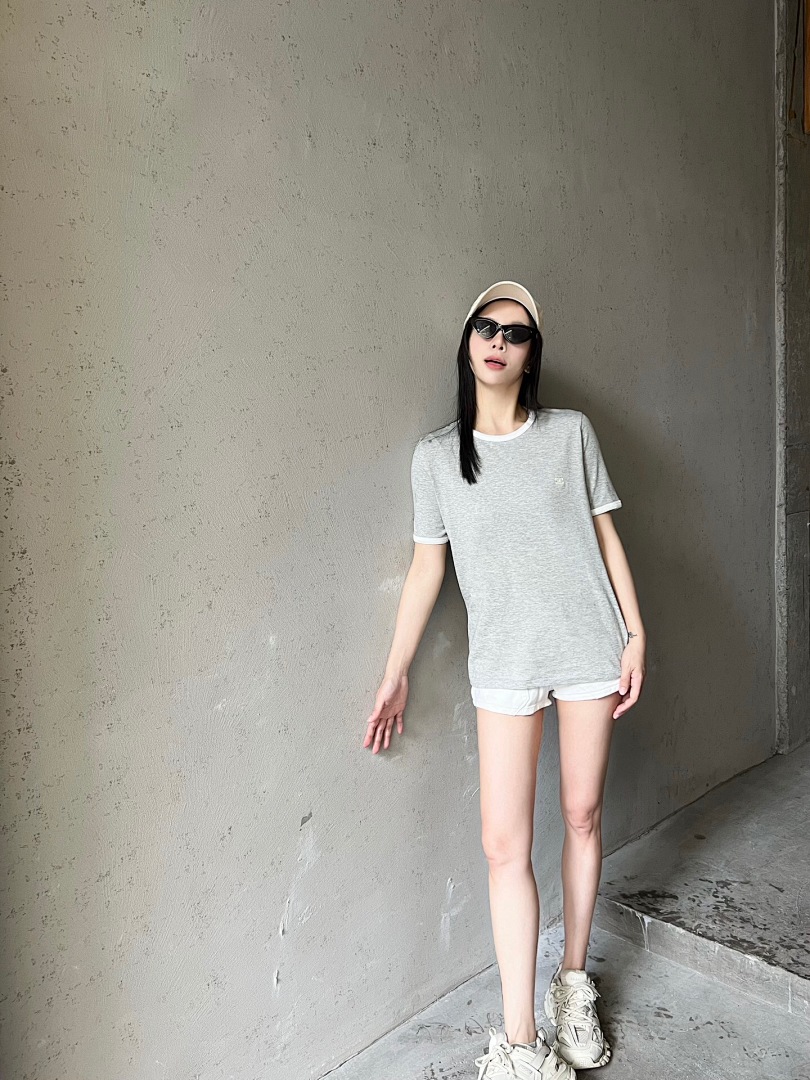 Chanel Double C Embroidered Small Label Short Sleeve Grey (Women) - Image 11