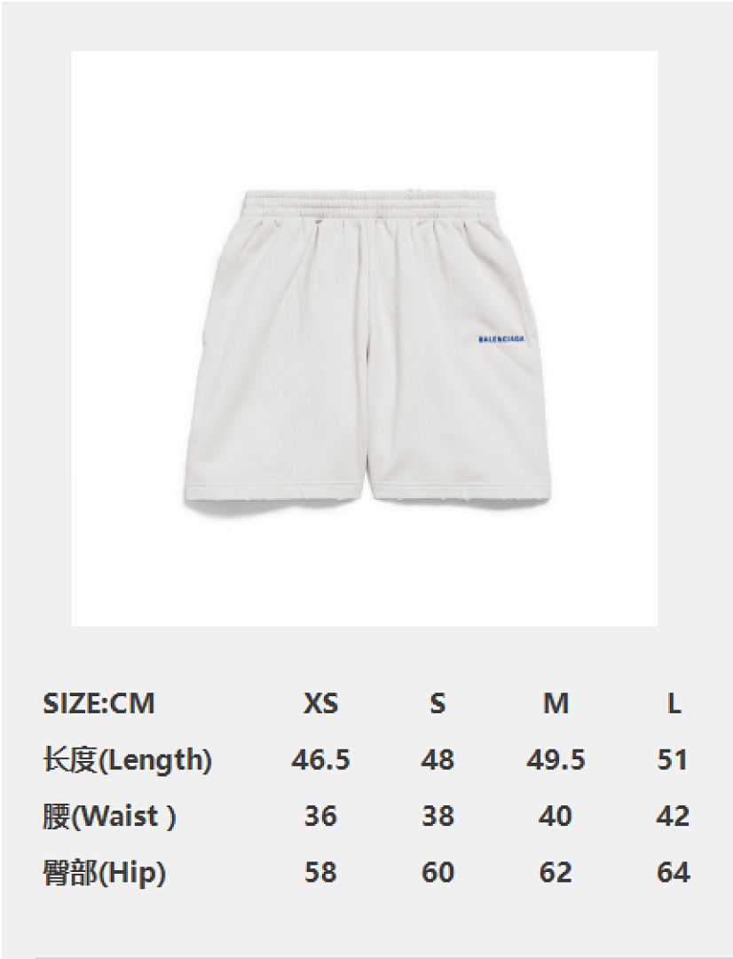 Balenciaga Blue Embroidered Short Grey Apricot - Image 3