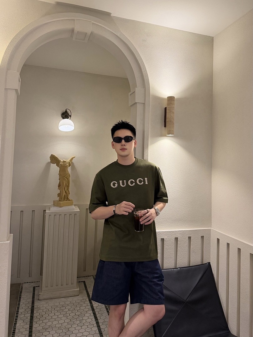 Gucci GU Print Short Sleeve (Green) - Image 18