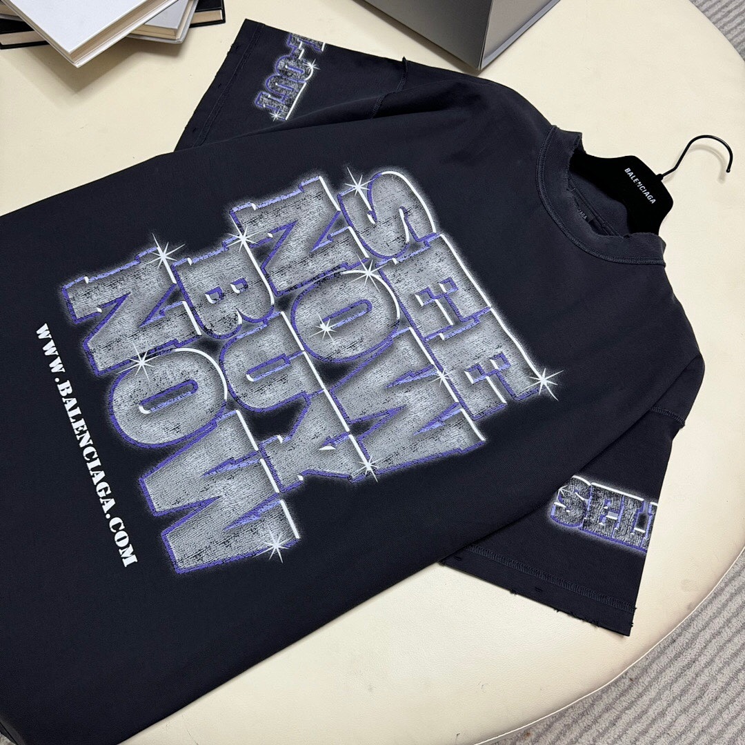Balenciaga Diamond Print Short Sleeve (Dark Grey) - Image 6