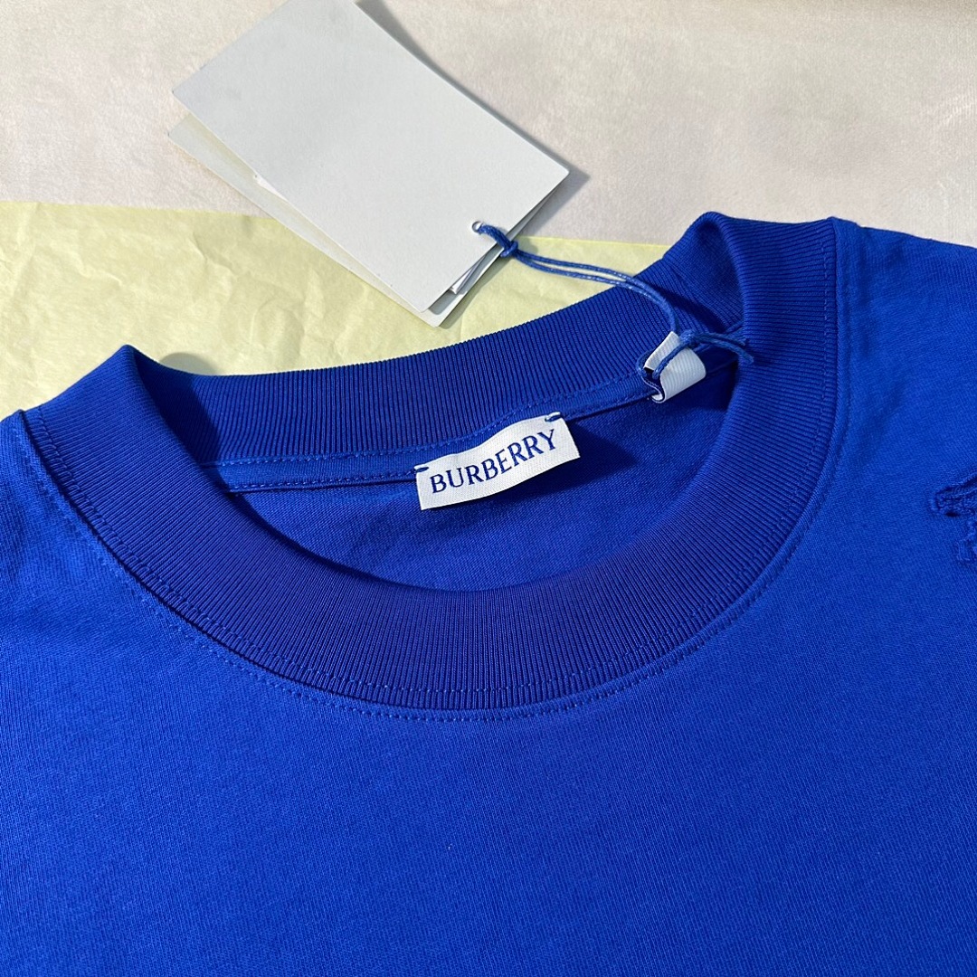 Burberry Floral Embroidered Short Sleeve (Blue) - Image 6