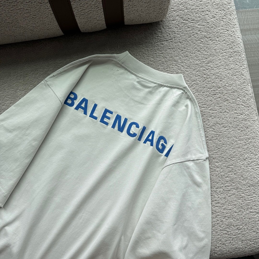 Balenciaga Blue Embroidered T - Image 7