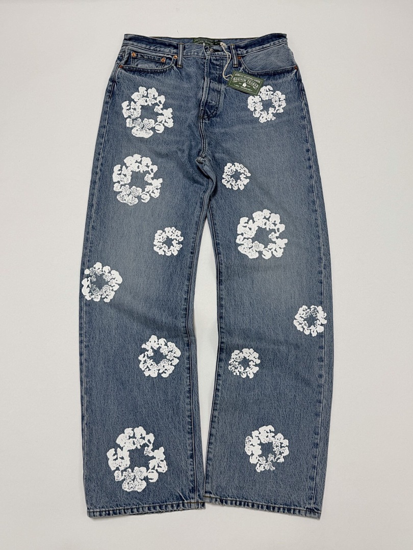 Unbranded Denim Cotton Floral (Blue) - Image 4